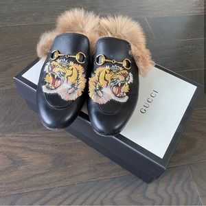 Gucci Limited Edition Fur Tiger Loafers